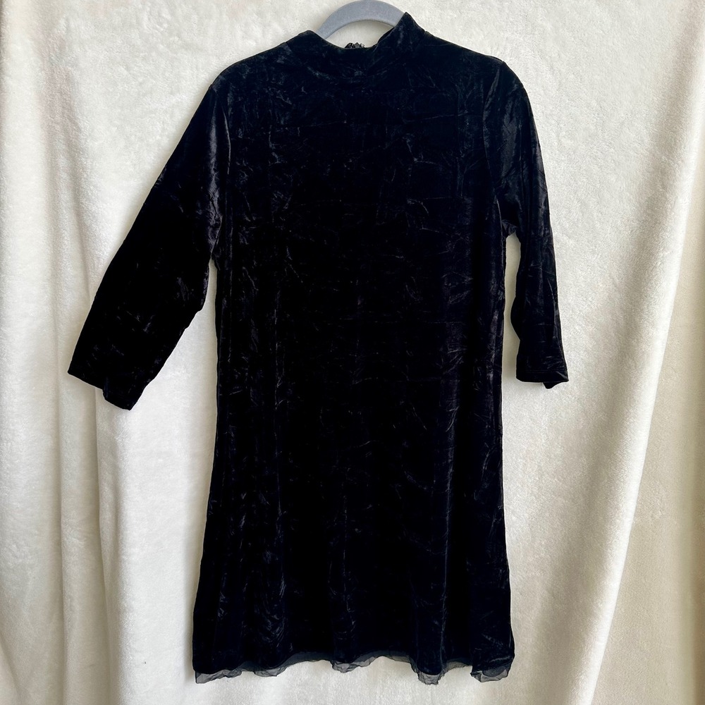 Simply Vera Vera Wang Brown Crushed Velvet Mock Neck Shift‎ Mini Dress Womens M